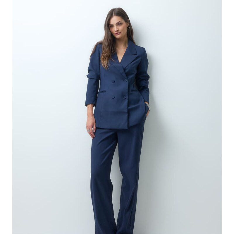 Vero Moda Tall wide leg tailored trouser co-ord in navy