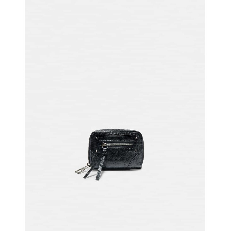 Stradivarius Zip pocket card holder purse in black