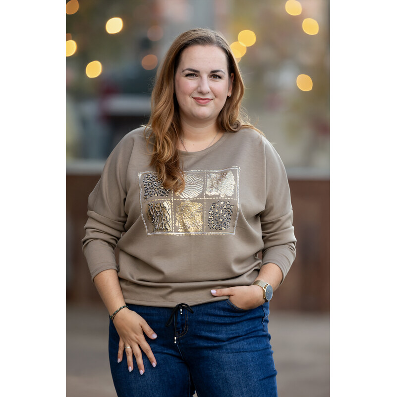Italy fashion Tričko s dlouhým rukávem ZORKA Barva: Cappuccinová