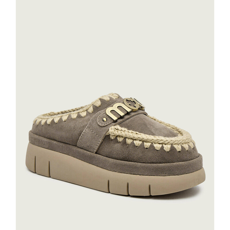MOU Pantofle typu mules Bounce welt clog suede | s příměsí vlny