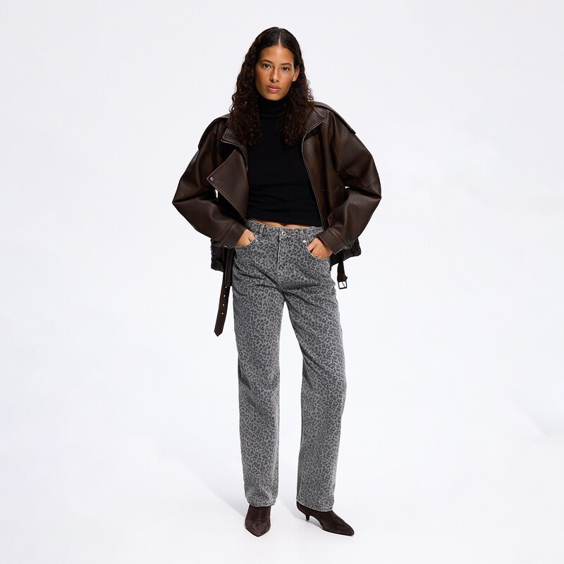 Reserved - LADIES` JEANS TROUSERS - šedá