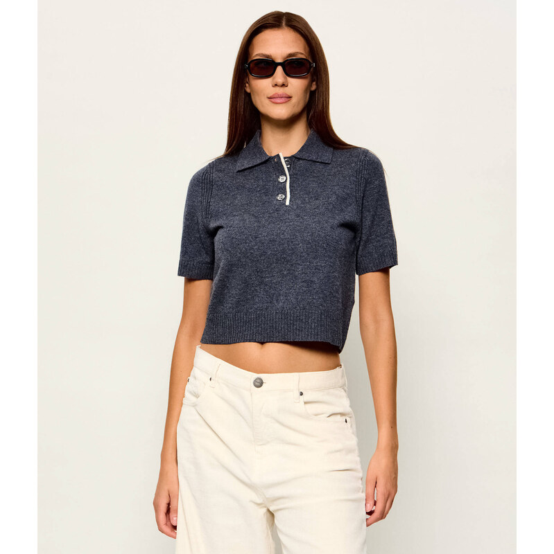 Pinko Vlněný svetr Gorgona | Cropped Fit | s příměsí kašmíru