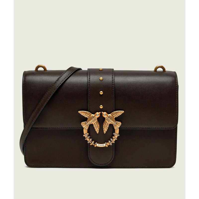 Pinko Kožená crossbody kabelka Ove One Classic New Buckle