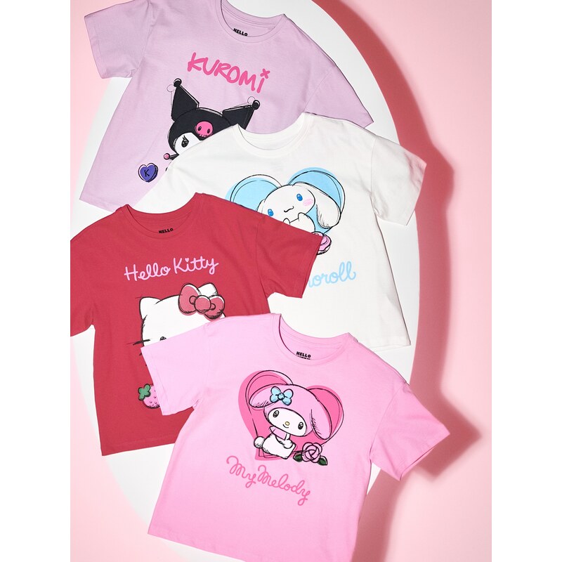 Sinsay - Bavlněná trička 4 ks Hello Kitty and Friends -