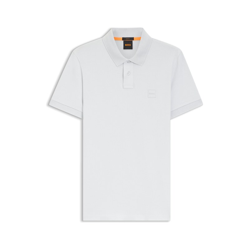 BOSS Stretch-cotton slim-fit polo shirt with logo patch