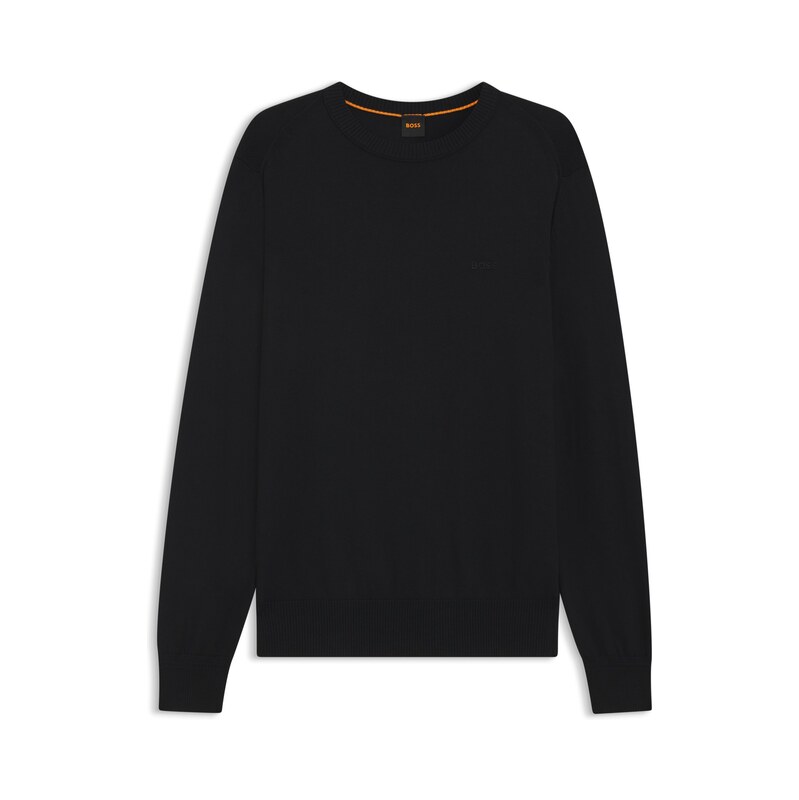 BOSS Knitted-cotton sweater with embroidered logo