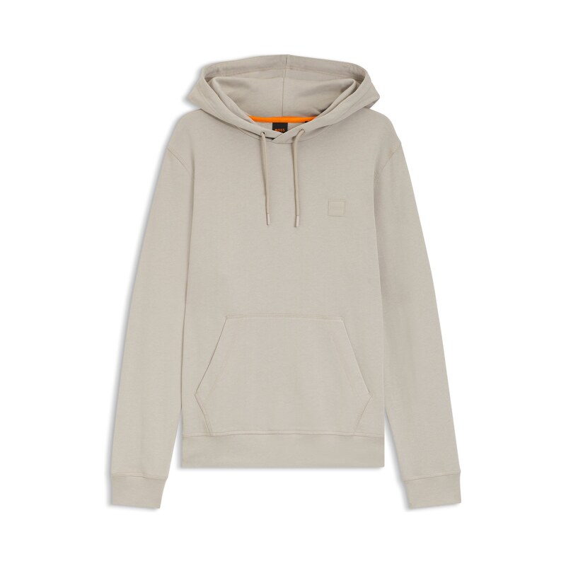 BOSS Cotton-terry hoodie with logo patch