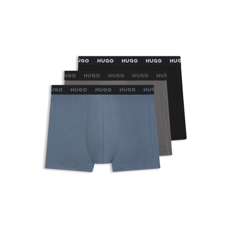 HUGO Three-pack of branded boxer briefs in stretch cotton