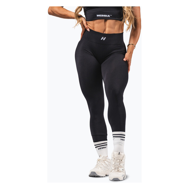 Dámské tréninkové legíny NEBBIA Flow Seamless Push Up Black