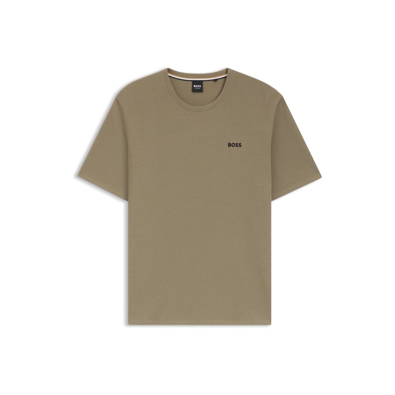BOSS Cotton-blend pyjama T-shirt with embroidered logo