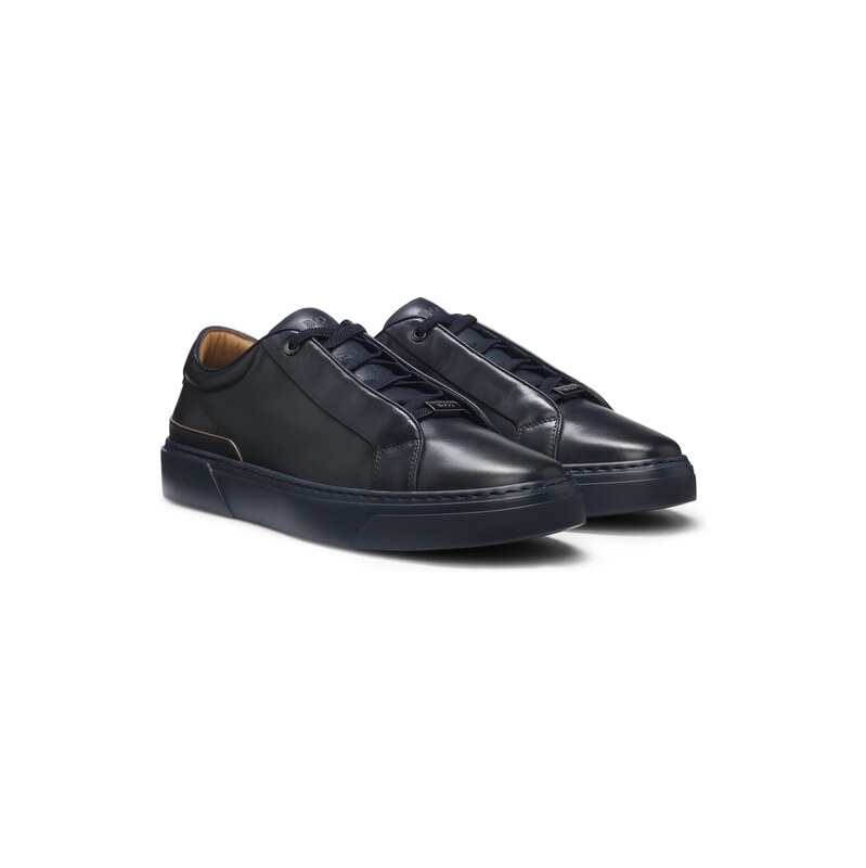 BOSS Gary trainers in brushed leather with elastic laces