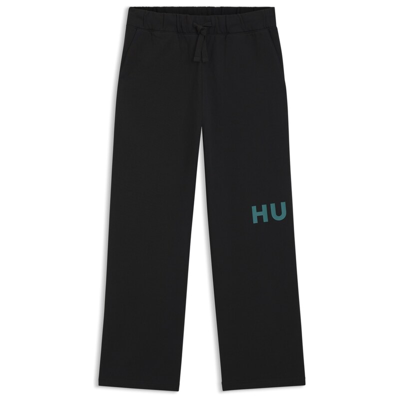 HUGO Cotton-terry tracksuit bottoms with logo print
