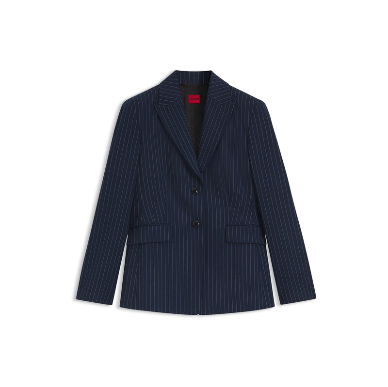 HUGO Regular-fit blazer with pinstripe