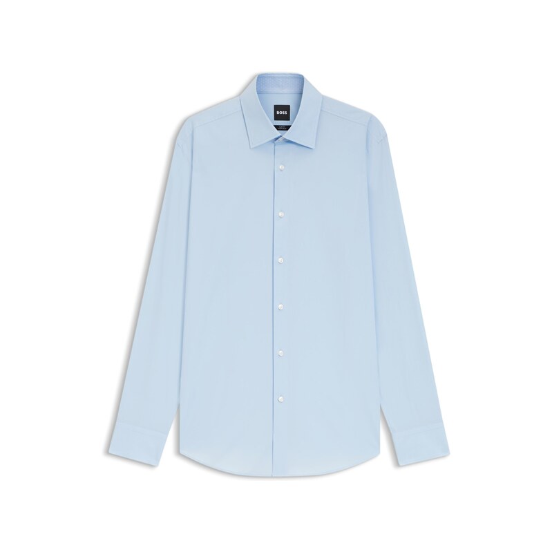BOSS Slim-fit shirt in easy-iron stretch-cotton poplin