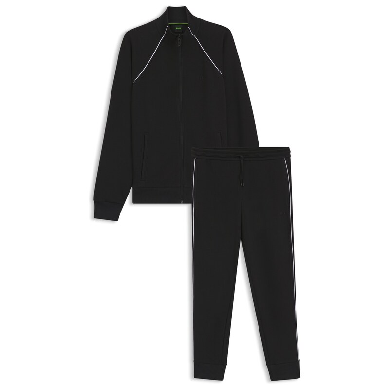 BOSS Cotton-blend tracksuit set with contrast piping