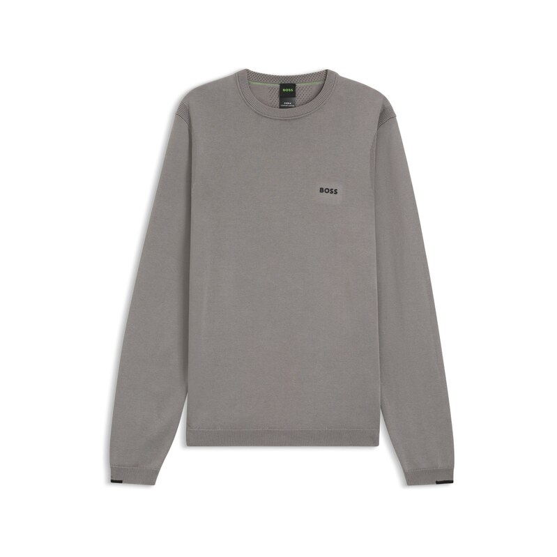 BOSS Cotton sweater with contrast logo