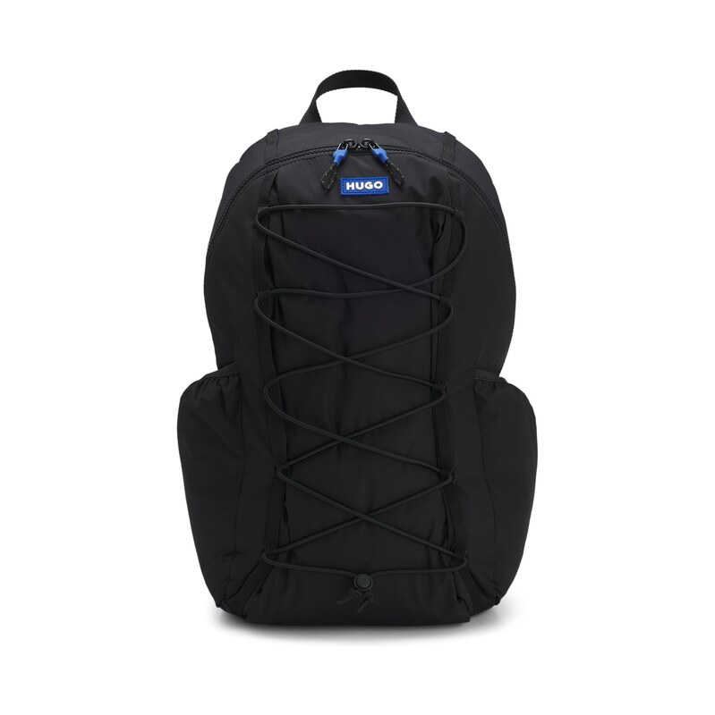 HUGO Backpack with blue rubber logo patch