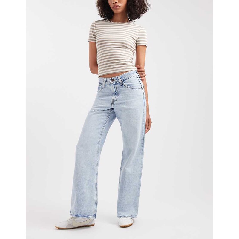 Levis middy loose boot jeans in bleach wash-Blue