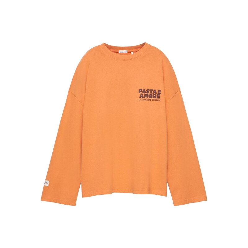 Pull&Bear Tričko čokoládová / tmavě oranžová