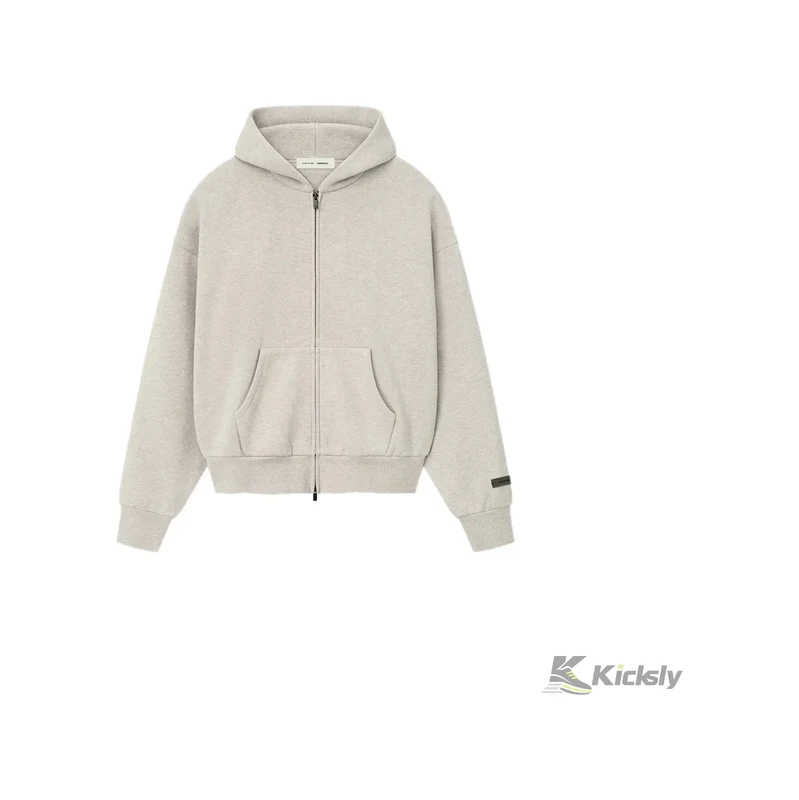Fear of God Essentials Classic Full Zip Hoodie Heather Stone