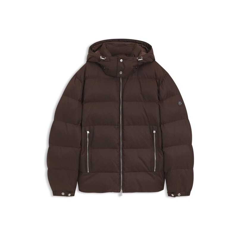 BOSS Water-repellent padded jacket with micro-monogram jacquard