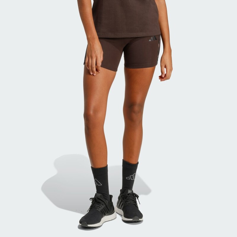 Adidas Seasonal Essentials Leopard Print Biker Shorts with 3