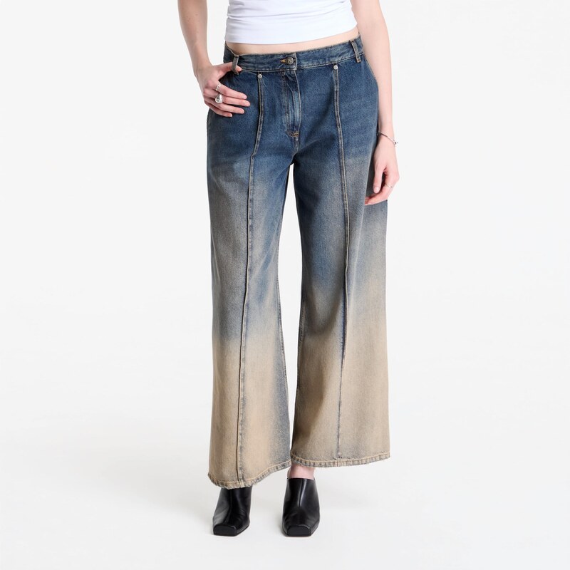 Džíny Palm Angels Pleats Denim Pants Navy Blue/ Sand 29