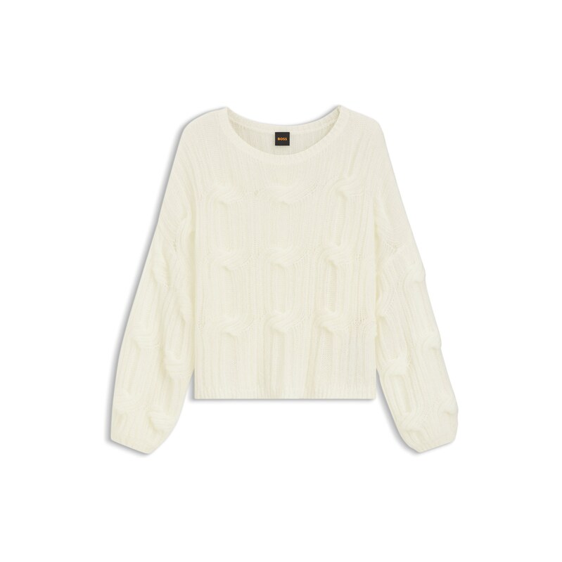 BOSS Oversized-fit sweater with cable-knit structure