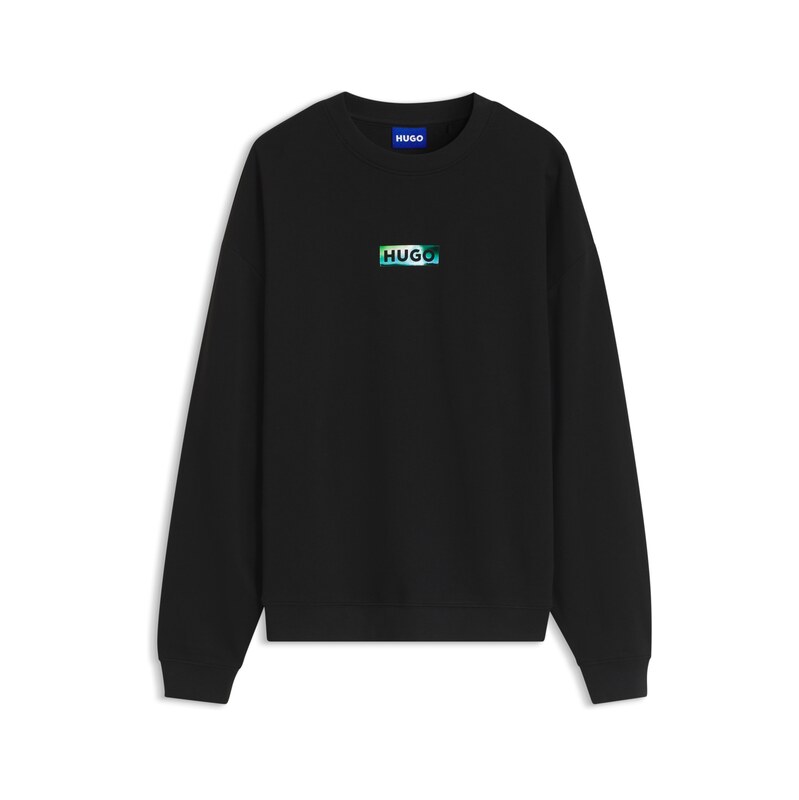 HUGO Cotton-terry sweatshirt with graphic print