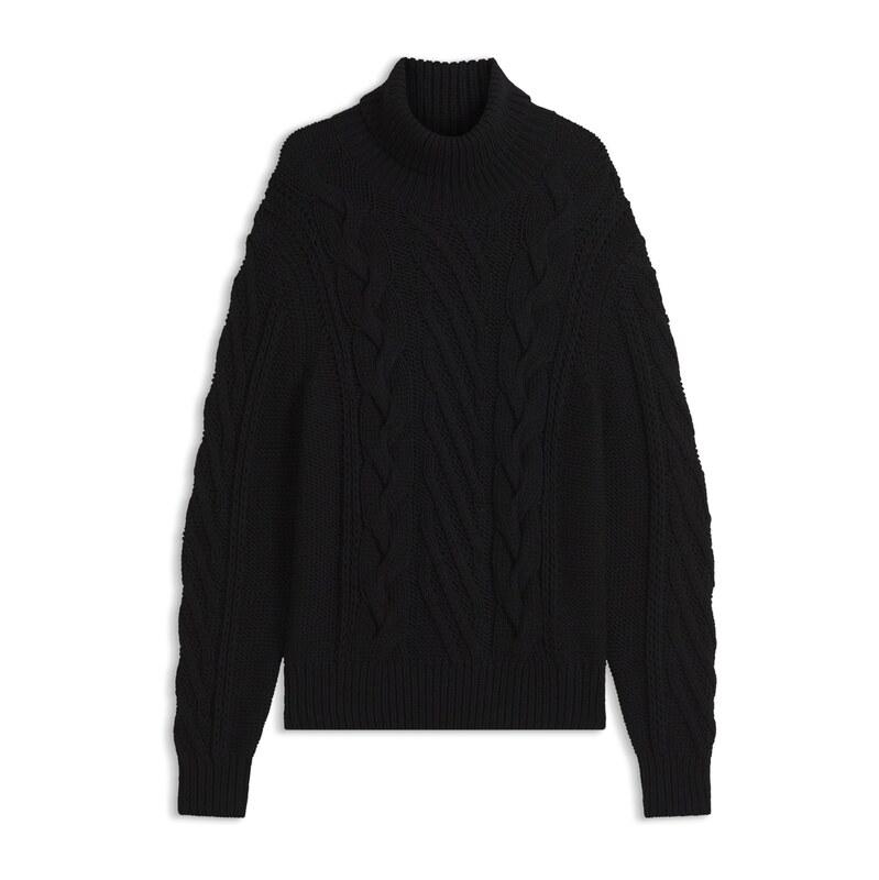 HUGO Oversized-fit rollneck sweater with cable knit