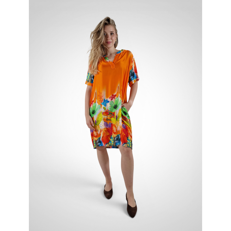 Fannycoo Dámské květinové midi šaty