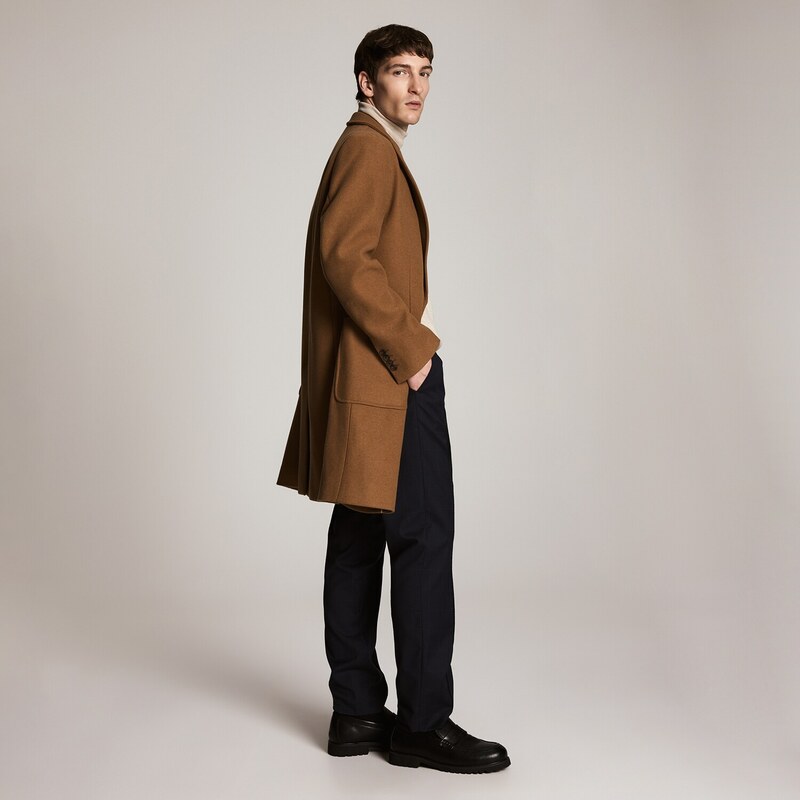Reserved - Kalhoty slim fit s příměsí vlny - tmavomodrá
