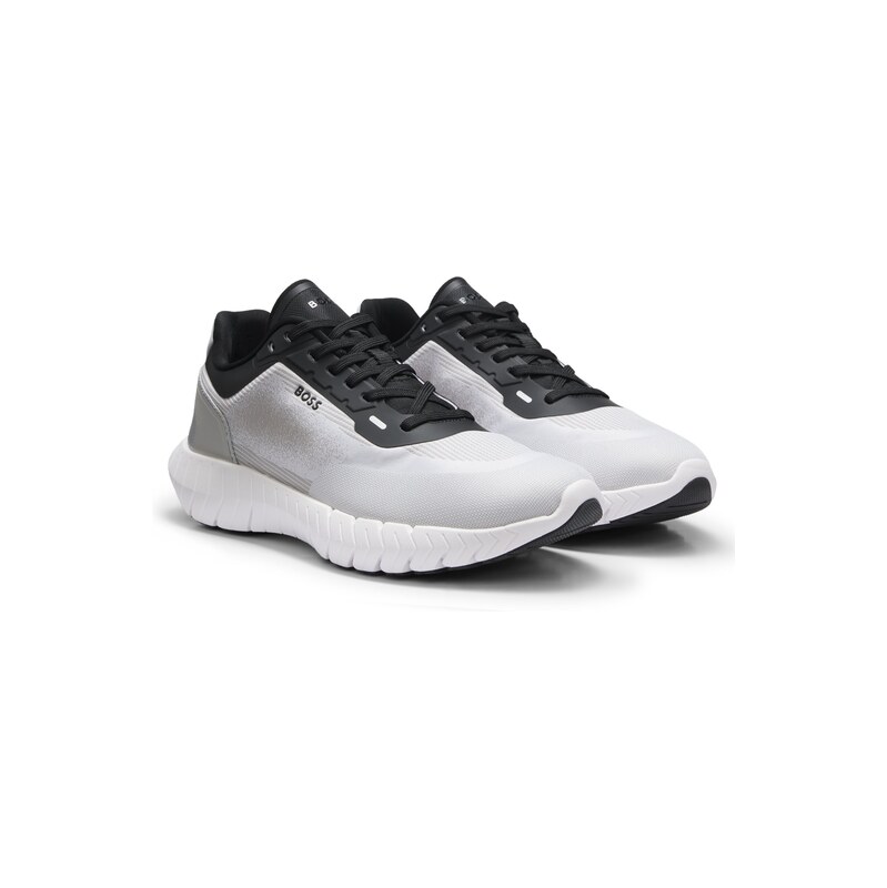 BOSS-MOTION lace-up trainers in woven jacquard