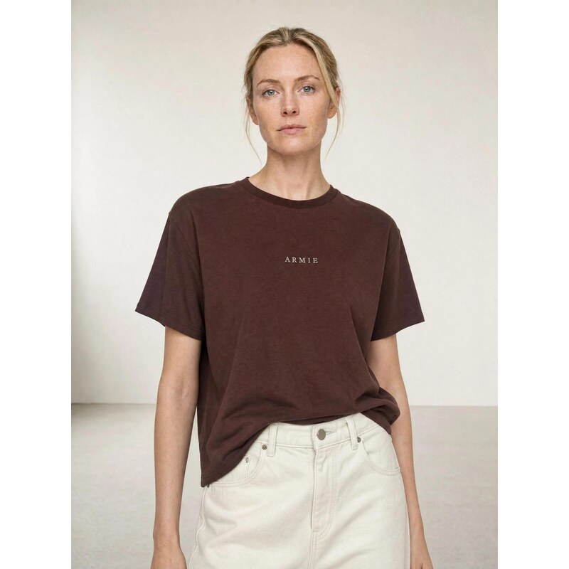 ARMIE Tričko The Alexi Logo T-shirt - Brown hnědá