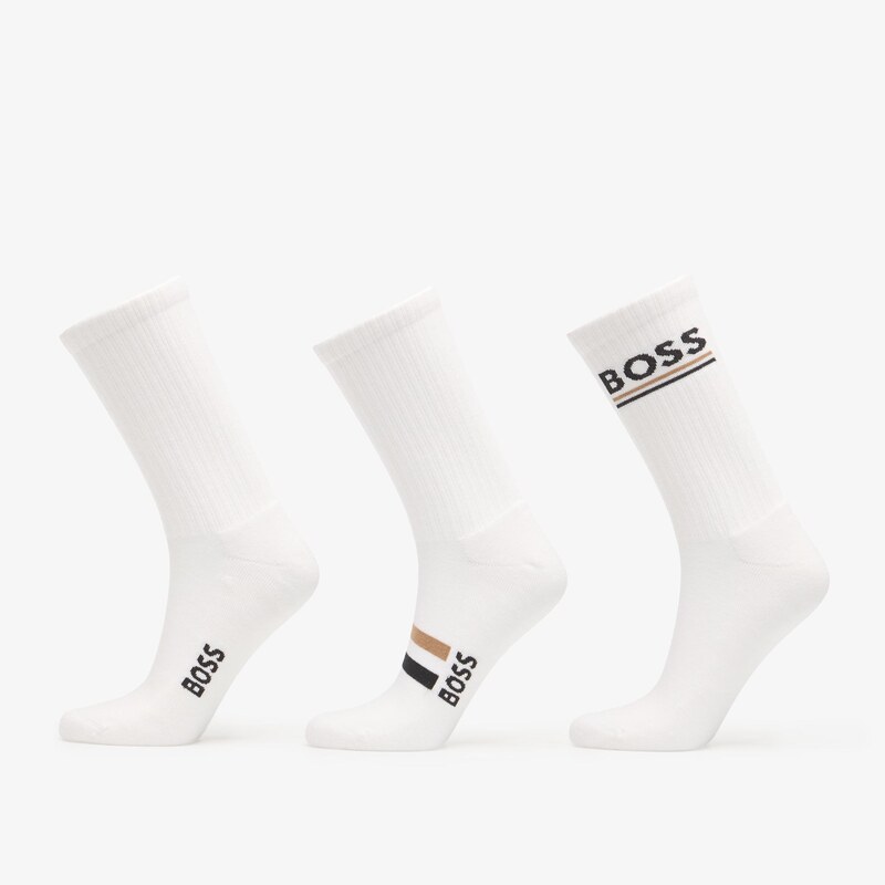 Ponožky Hugo Boss 3-Pack Qs Rib Iconic Vb White 43-46