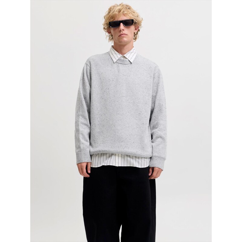 JACK & JONES Svetr JORNORREBRO světle šedá