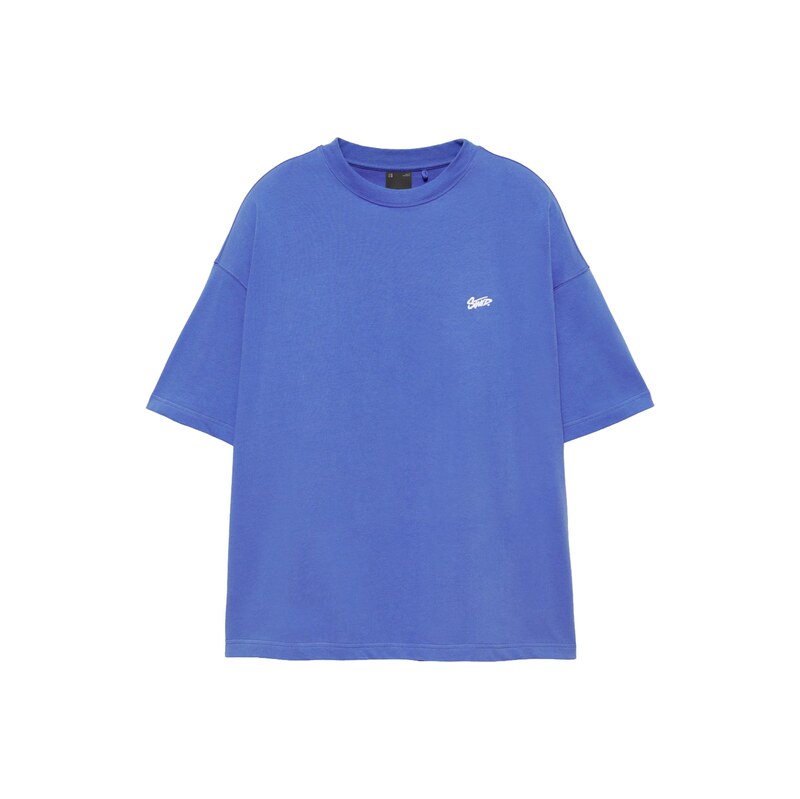 Pull&Bear Tričko STWD královská modrá / bílá