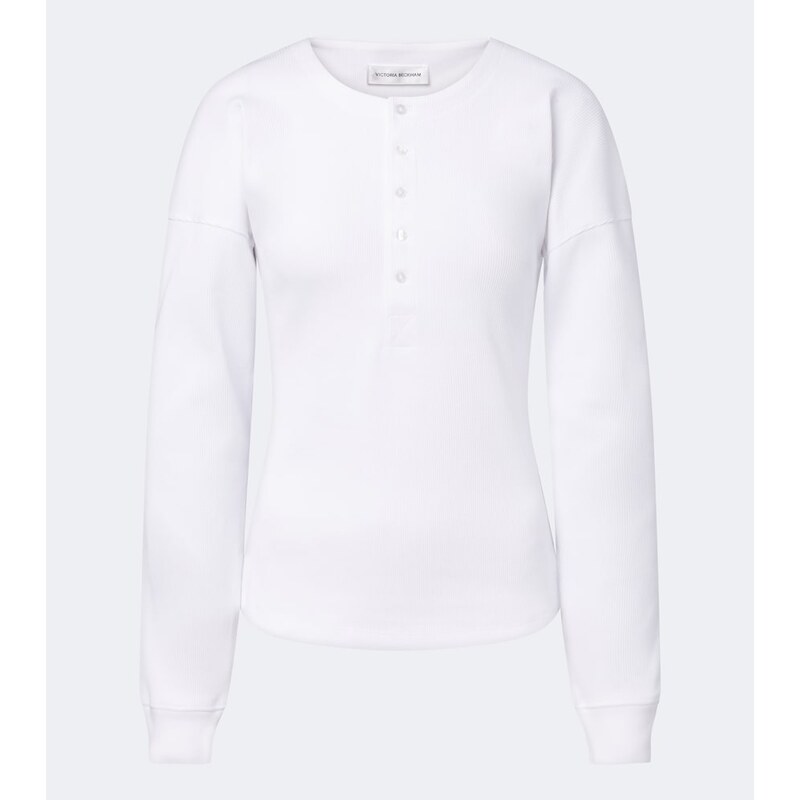 Victoria Beckham Hazel ribbed-knit cotton top