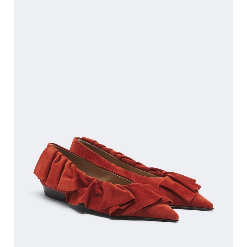 JW Anderson Ruffled suede flats