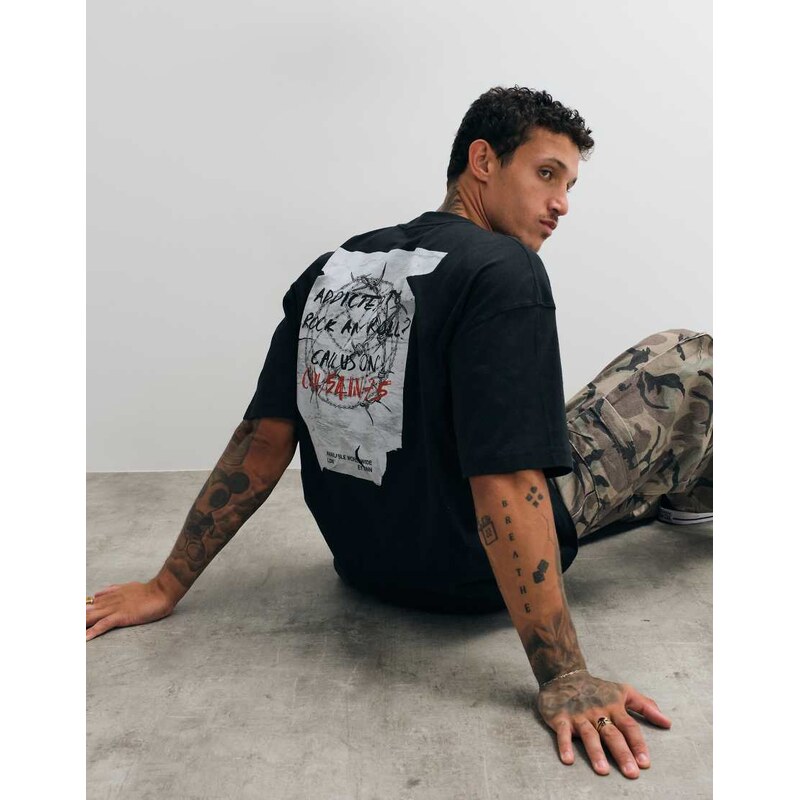 AllSaints Caller short sleeve graphic logo t-shirt with back
