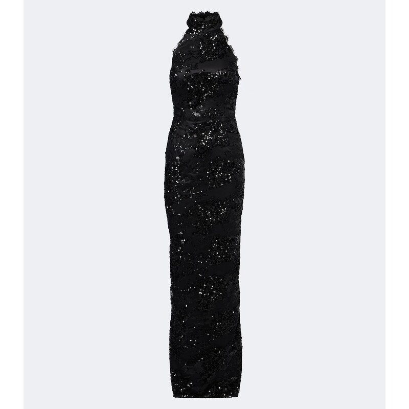 Rebecca Vallance Beau sequined halterneck gown