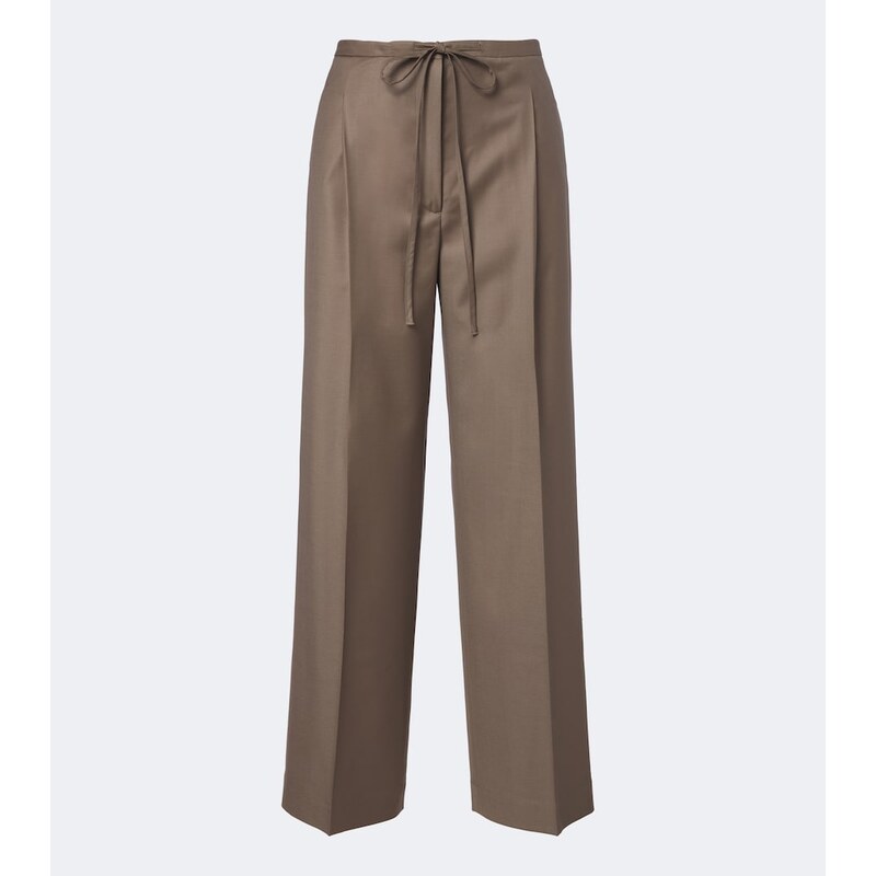 Róhe Pleated virgin wool wide-leg pants