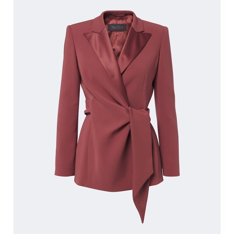 Max Mara Satin-trimmed wrap blazer