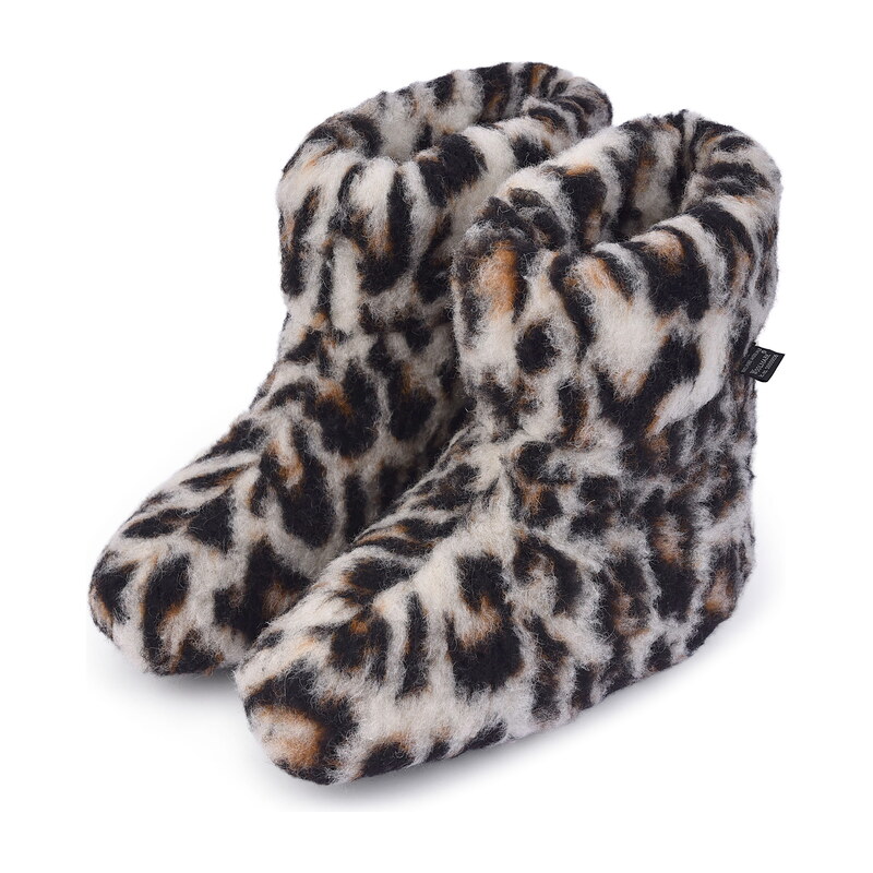 Vlnka TV bačkory z Merino vlny leopard 117397172