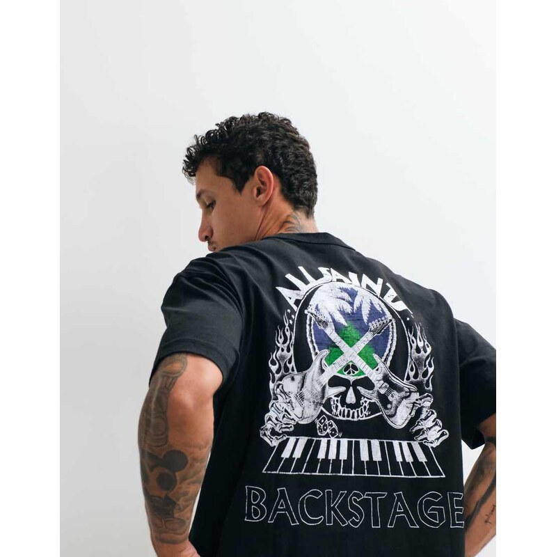AllSaints Hula short sleeve graphic logo t-shirt with back print