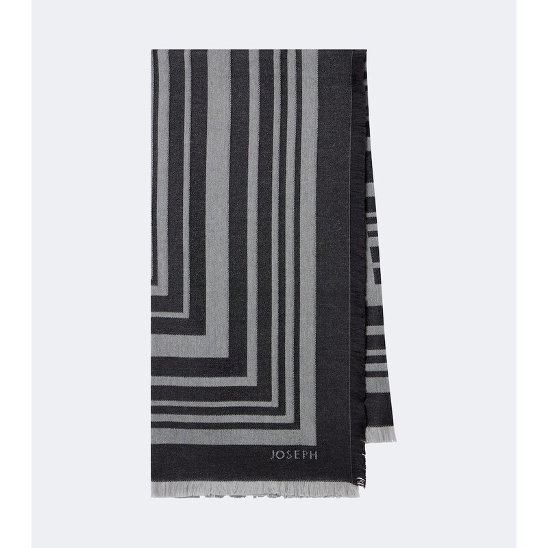 Joseph Neoma fringed jacquard virgin wool scarf