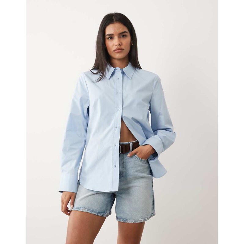 ASOS DESIGN slim shirt in blue