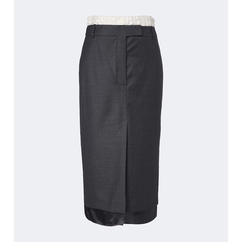 Róhe Paneled virgin wool pencil skirt