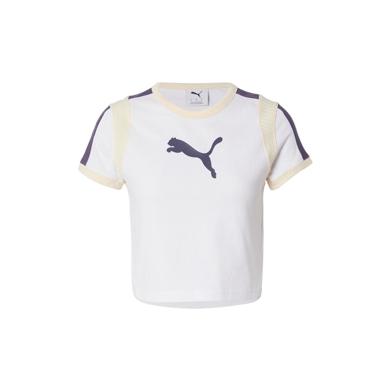 PUMA Tričko krémová / tmavě modrá / bílá