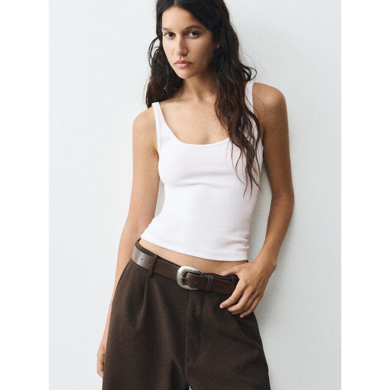 Pull&Bear Top bílá